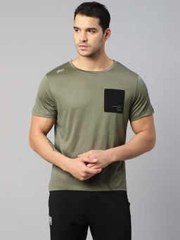Dida - Men Olive Crew Neck Regular Fit T-Shirt