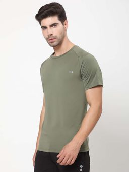Dida - Men Olive Crew Neck Regular Fit T-Shirt