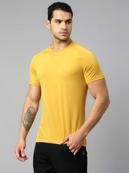 Dida - Men Mustard Crew Neck Regular Fit T-Shirt