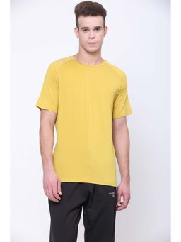 Dida - Men Mustard Crew Neck Regular Fit T-Shirt