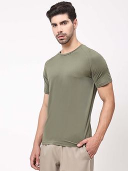 Dida - Men Olive Crew Neck Regular Fit T-Shirt