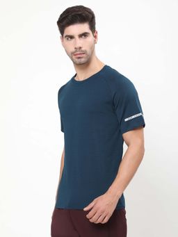 Dida - Men Indigo Crew Neck Regular Fit T-Shirt
