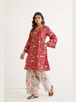 Tara-C-Tara - Cotton Hand Block Printed Kurta with Salwar Kurta with Salwar Pant