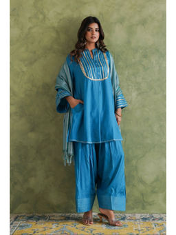 Tara-C-Tara - Women Embellished Blue Kurta with Salwar and Dupatta