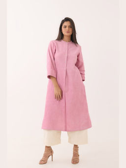 Tara-C-Tara - Women Corduroy Long Pink Kurta