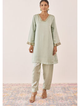 Tara-C-Tara - Ethereal Mint Embellished Kurta with Pant