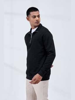 Psyched - Men Sync Black Solid Sweatshirt