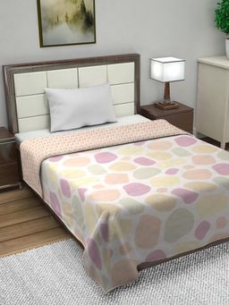 FABINALIV - Multi-Color Geometric Reversible Mild Winter Micro Fiber Single Bed Comforter (Single)