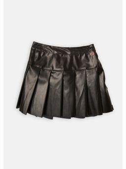 ANGEL & ROCKET - Girls Leather Look Pleated Mini Skirt