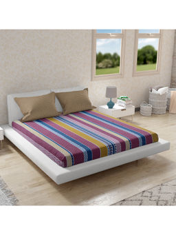 HomeTown - Nora Cotton Double Bed Sheet in Mustard (Set of 3)