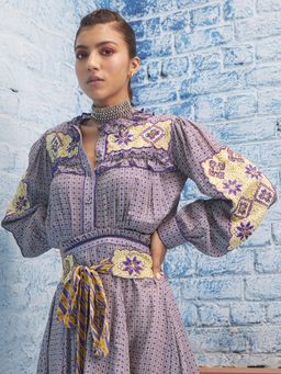 Bhanuni by Jyoti - Purple Printed Top