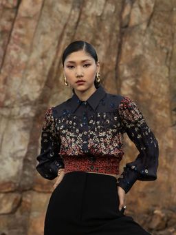 Bhanuni by Jyoti - Yale Black Crimson Top