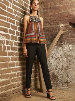 Bhanuni by Jyoti - Tangerine Printed Top