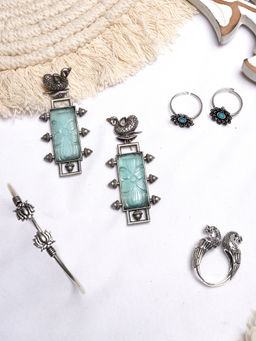 Teejh - by Joker and Witch Kalima Silver Oxidised Jewelry Gift Set