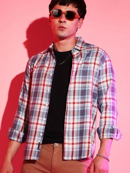 Campus Sutra - Mens Multicolour Checkered Regular Fit Casual Shirt