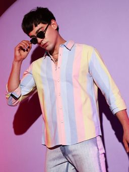 Campus Sutra - Mens Multicolour Roman Striped Shirt