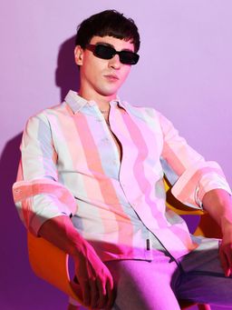 Campus Sutra - Mens Multicolour Roman Striped Shirt