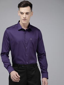 The Bear House - Ardor Edition Men Purple Solid Egyptian Giza Cotton Formal Shirt