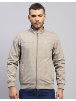 Monte Carlo - Men's Regular High Neck Beige Solid Jacket
