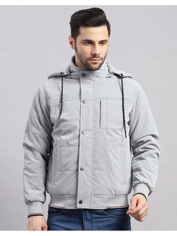 Monte Carlo - Men Regular Hooded Grey Solid Puffer Jacket
