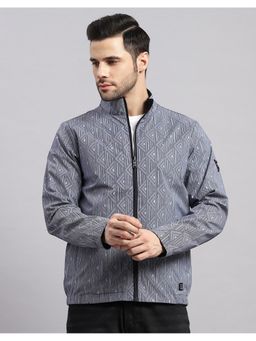 Monte Carlo - Men Regular High Neck Grey Self Design Jacket