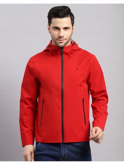 Monte Carlo - Men Regular Hooded Red Solid Jacket