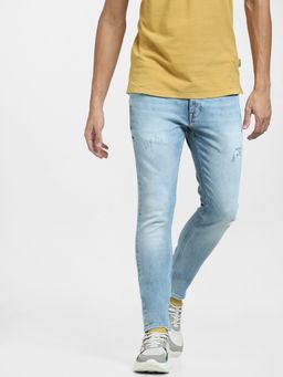 Jack & Jones - Men Solid Light Blue Jeans