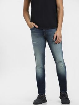 Jack & Jones - Men Solid Dark Blue Jeans