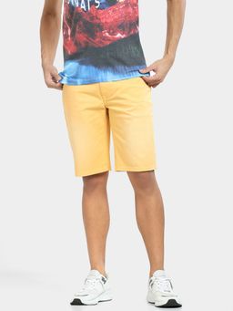 Jack & Jones - Men Solid Yellow Shorts