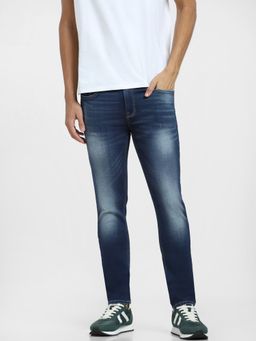 Jack & Jones - Men Solid Dark Blue Jeans