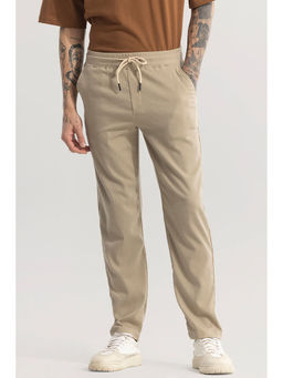 Snitch - Beige Textured Drawstring Trouser