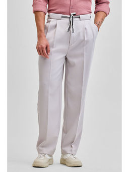Snitch - Off White Korean Relaxed Fit Trouser