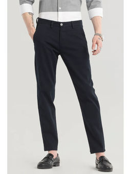 Snitch - Sleek Stride Navy Blue Solid Trouser