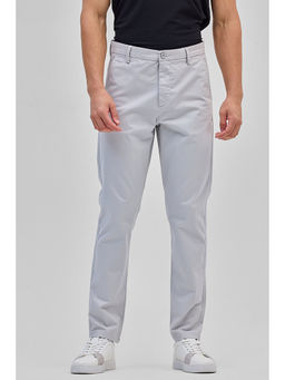 Snitch - Light Grey Slim Fit Solid Trouser