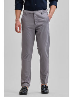 Snitch - Grey Solid Slim Fit Trouser