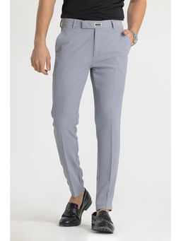 Snitch - Light Grey Checks Slim Fit Trouser