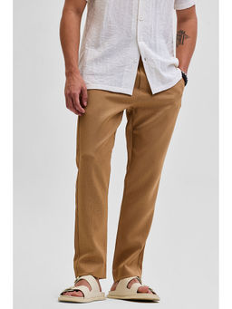 Snitch - Brown Slim Fit Drawstring Trouser