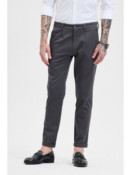 Snitch - Charcoal Solid Slim Fit Trouser