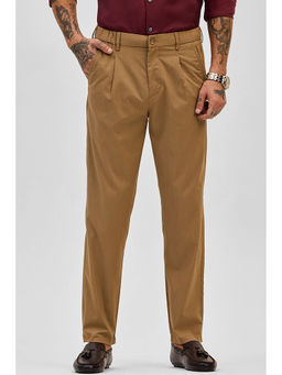 Snitch - Brown Slim Fit Solid Trouser