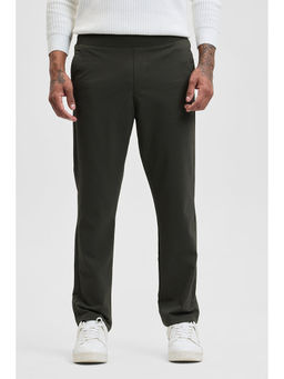 Snitch - Grey Solid Regular Fit Stretch Trouser