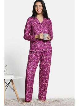Zivame - Festival Purple Winter Whispers Knit Poly Shirt with Pyjama (Set of 2)