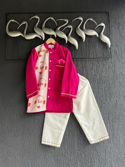THE WISHING CLOSET - Happy Rakhi Pink Kurta With Pyjama