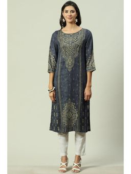Biba - Blue Printed Kurta