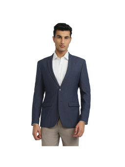 Park Avenue - Dark Blue Polyester Viscose Blend Super Slim Fit Blazer