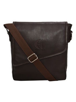 HiLEDER - Pure Leather 10 Inch Sling Messenger Cross Body Bag For Men Women Black