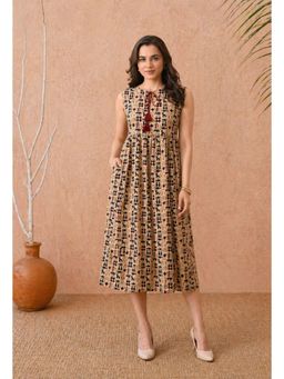 DECKEDUP - Beige Artisanal Boho Dress