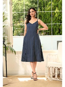 DECKEDUP - Indigo Echo Flare Dress