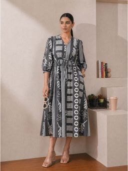 DECKEDUP - Grey Safari Day Dress