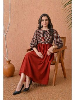 DECKEDUP - Rust Rajwada Dress