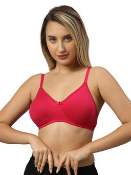 Smarty Pants - Womens Pink Color Cotton Lycra Non Padded Medium Coverage Bra